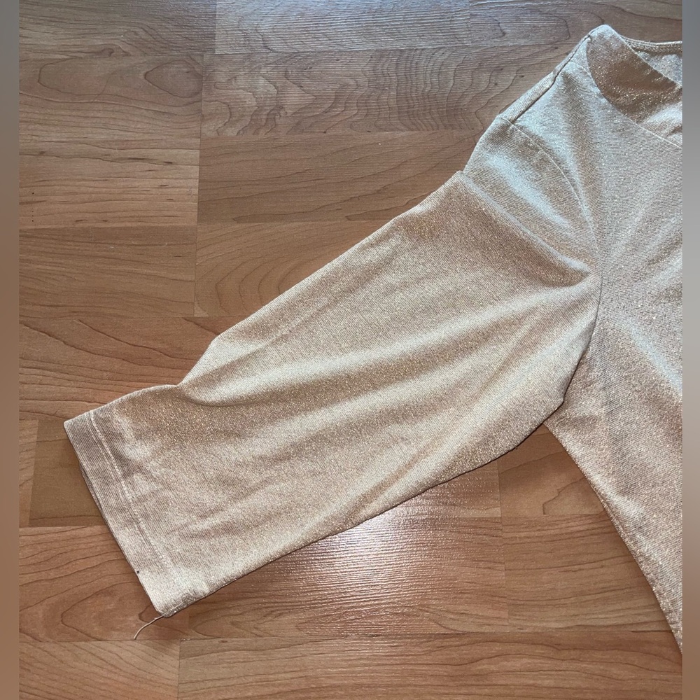 Susan Graver Gold Blouse - Picture 3 of 4